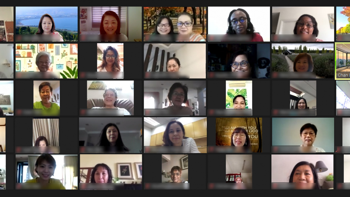 Dimension Women Ministry having their online meeting