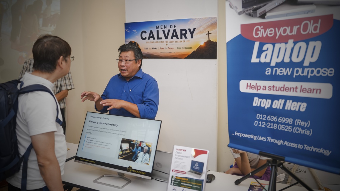 Men of Calvary repurpose old laptops to support the education of students in need