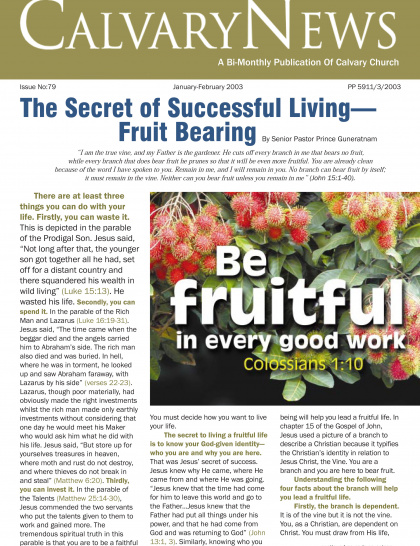 The Secret of Successful Living- Fruit Bearing